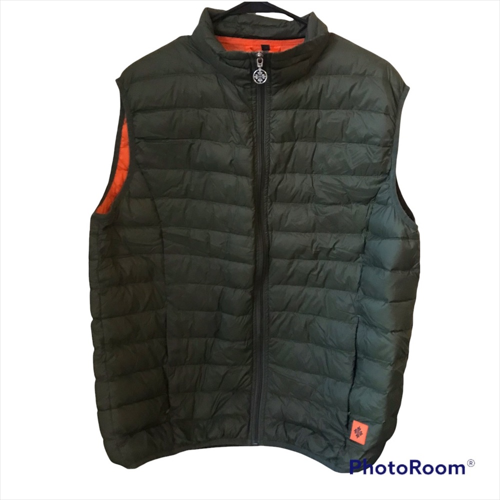 Patek Philippe Olive Green Quilted Vest with Orange Lining